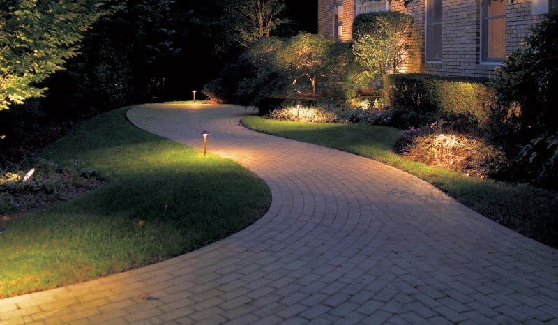 House Sidewalk Entrance Lights installed