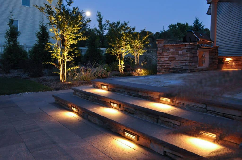 Outdoor Lighting includes the illumination of Steps with Low Voltage Lighting