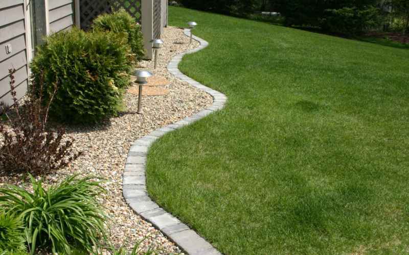 Paver Stone Edging for Planter Beds