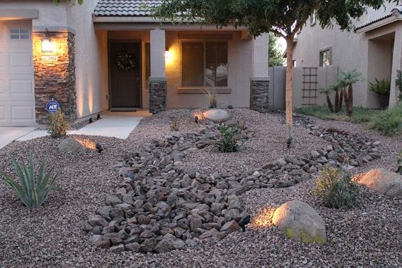 Southwestern Xeriscaping Theme installed in Front Yard