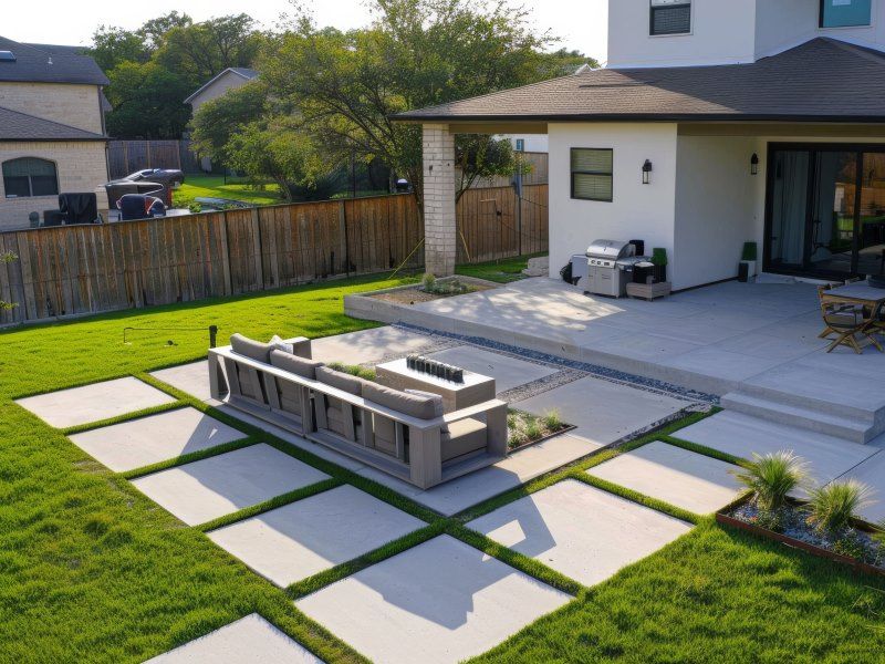 Custom Floating Concrete Slab Patio in Helotes, TX - Modern Outdoor Living Space