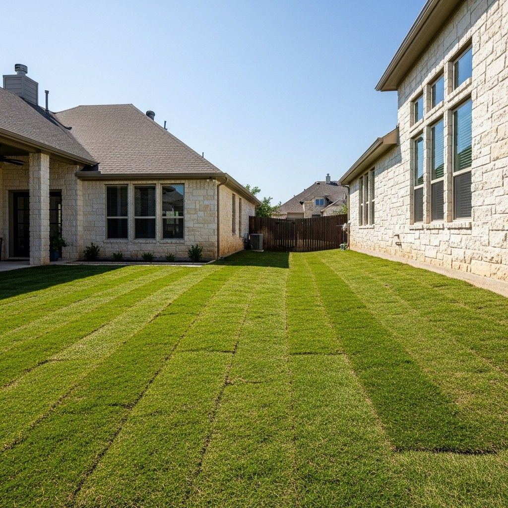 Finished yard grading with smooth slope for drainage, landscape prep in San Antonio