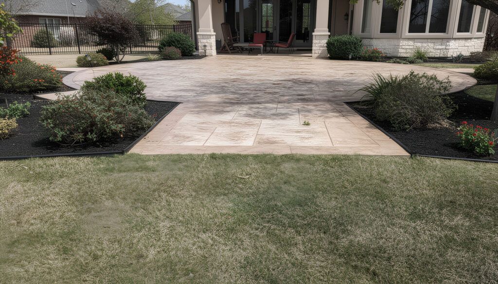 Backyard seasonal landscaping cleanup after service in Shavano Park, refreshed beds and tidy outdoor space